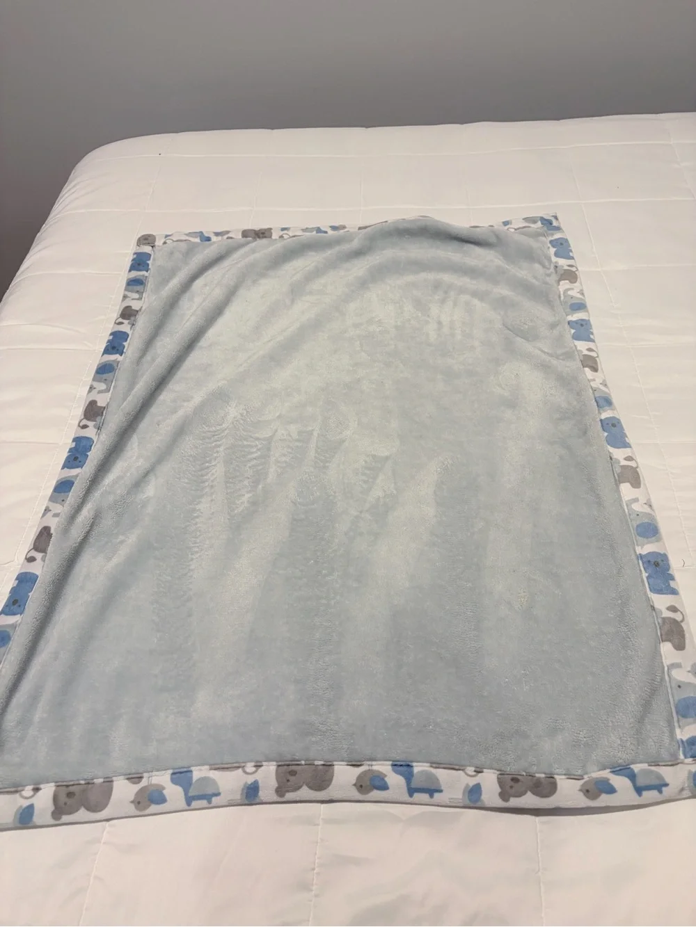 Soft Baby Animal Print Receiving Blanket - Blue & Gray